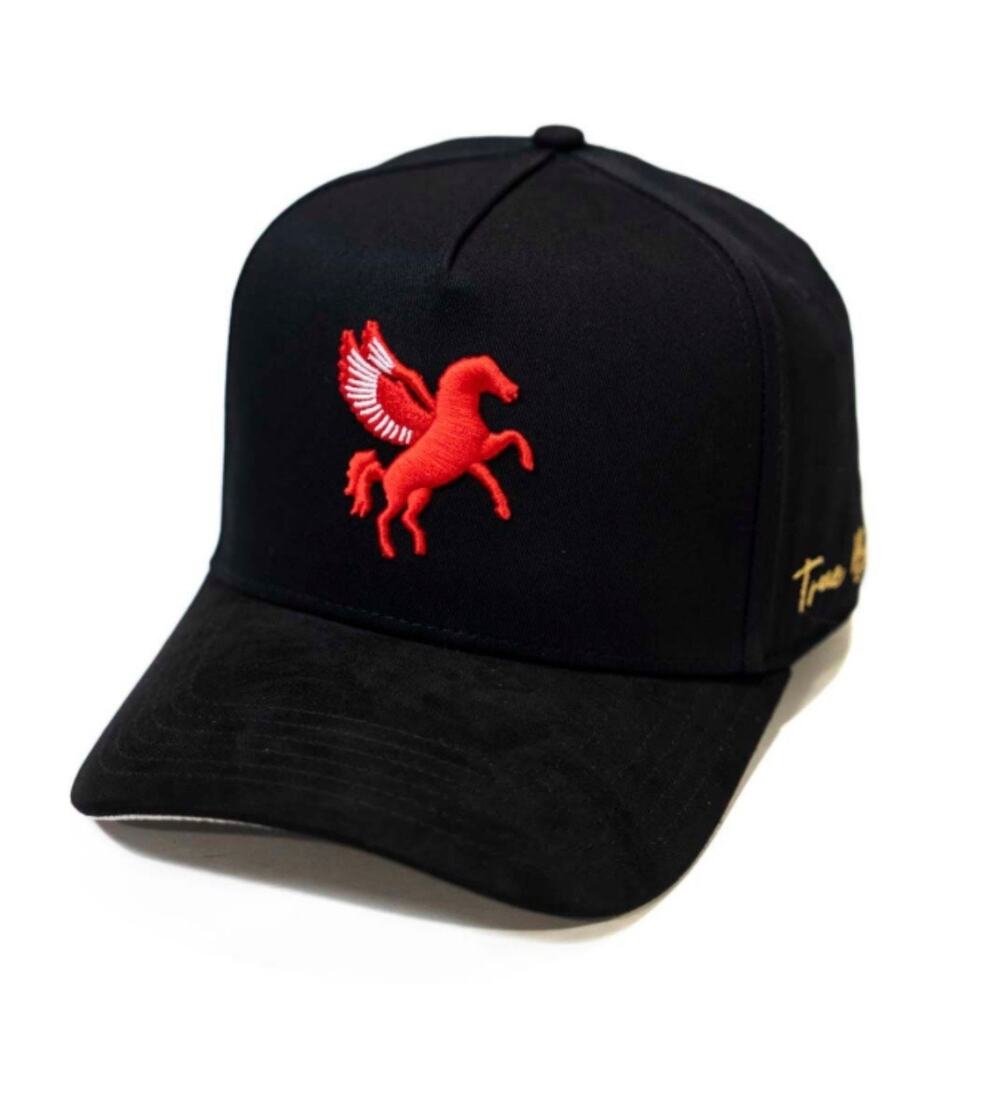 TRUE BRVND Pegasus Red Black Baseball Hat Cap NEW